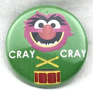 The Muppets Animal Cray Cray Pin Button Collectible Multi-Color Fun Humorous